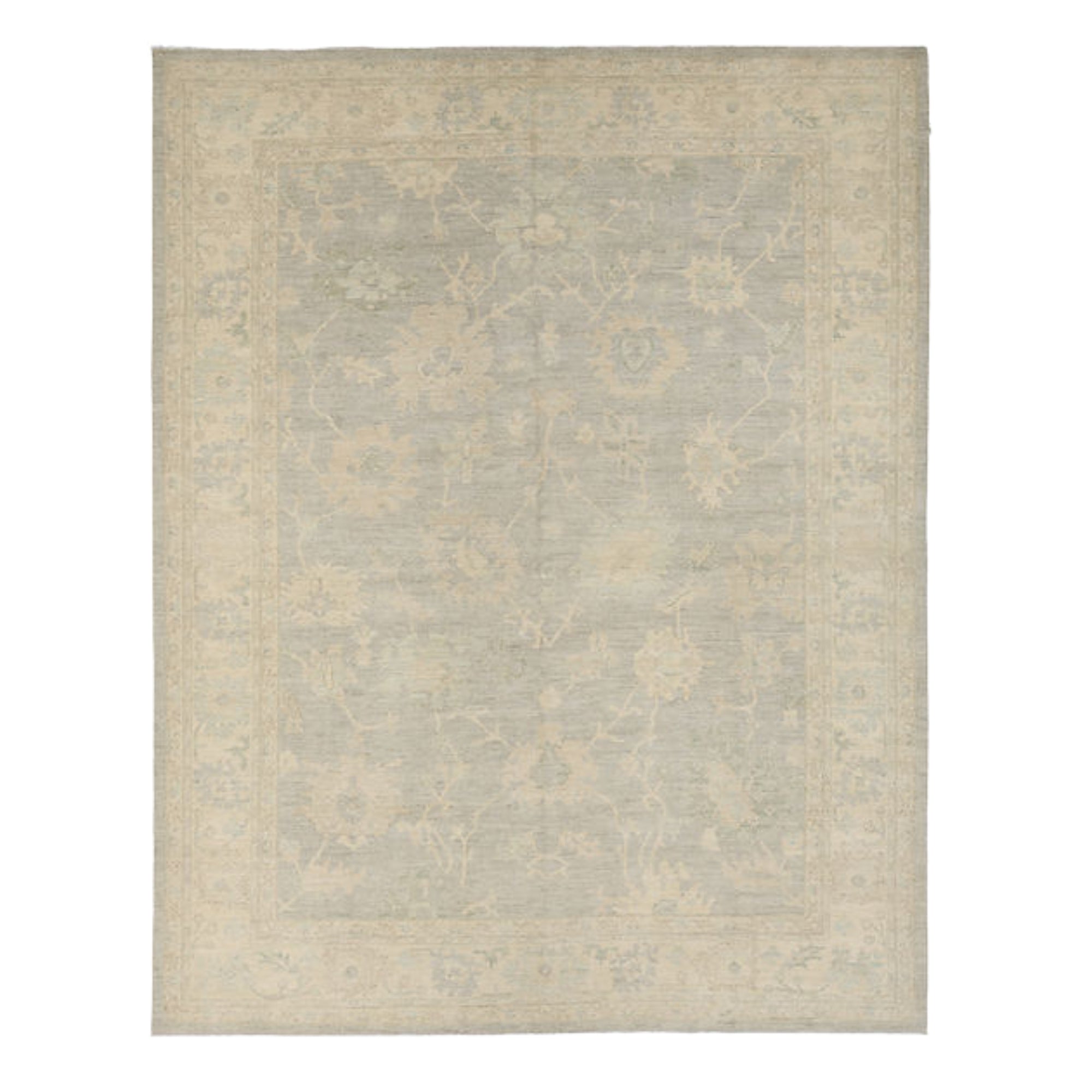 9 x 11.8 ft Hand Knotted Oushak Rug