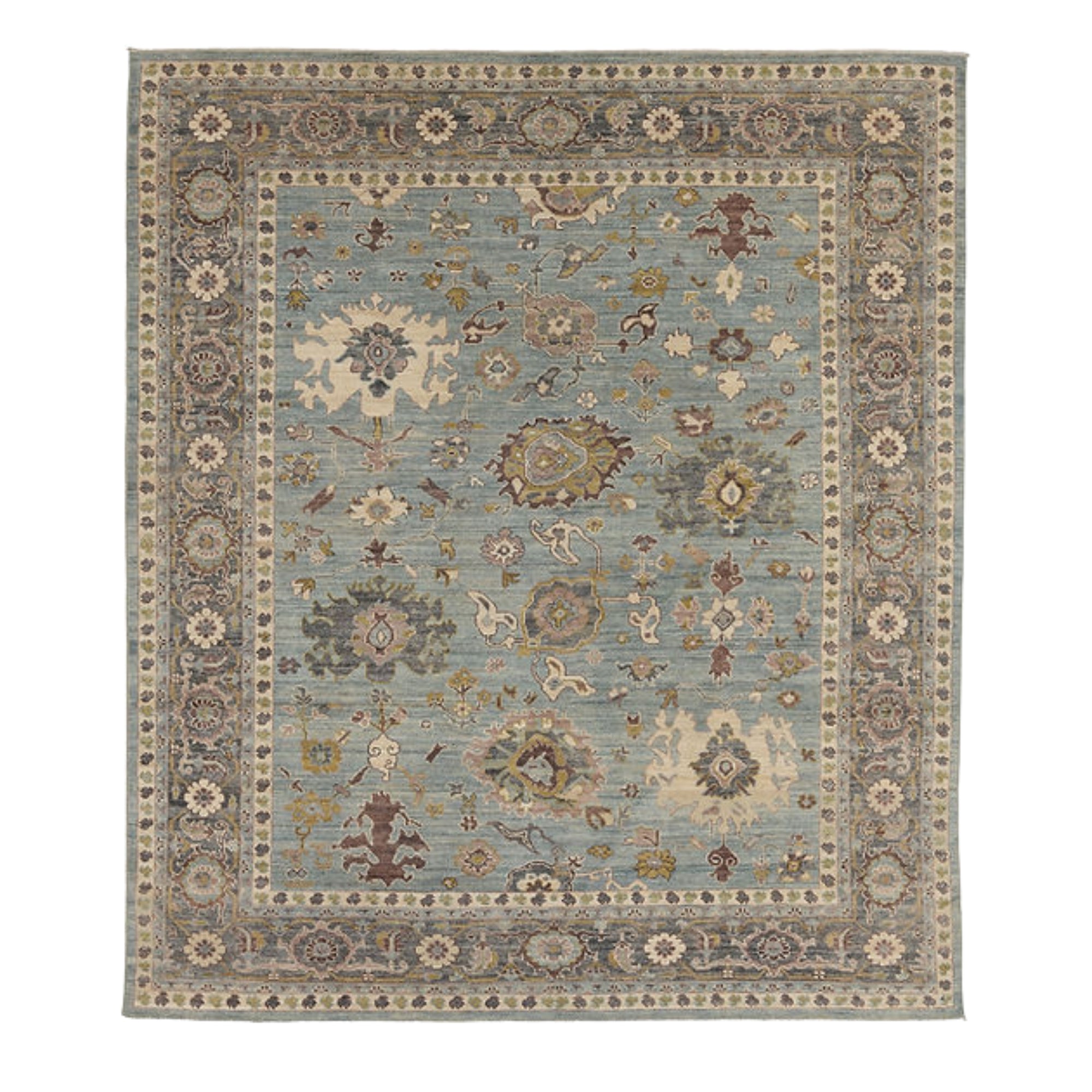 8.4 x 9.10 ft Hand Knotted Oushak Rug