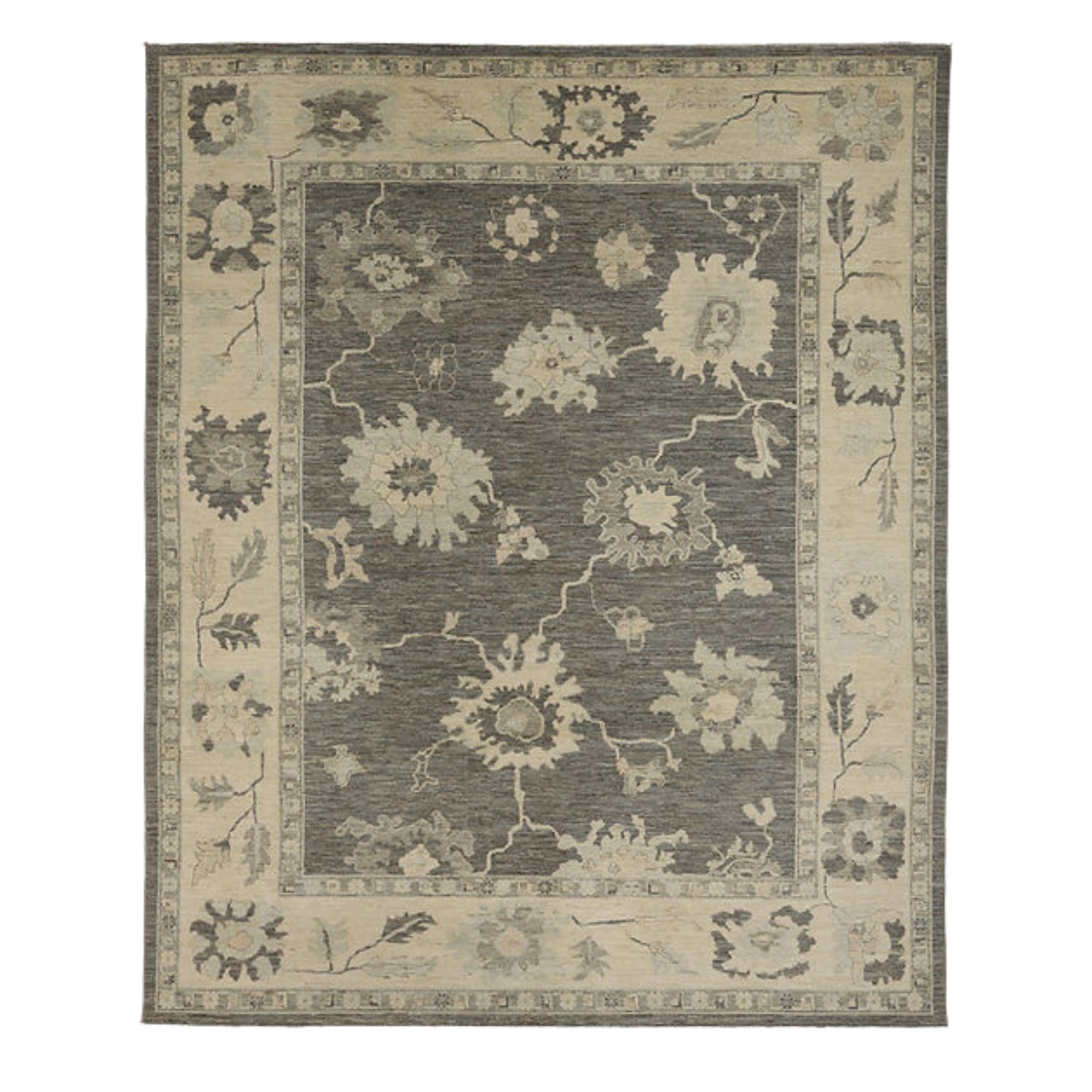 9.1 x 11.8 ft Hand Knotted Oushak Rug