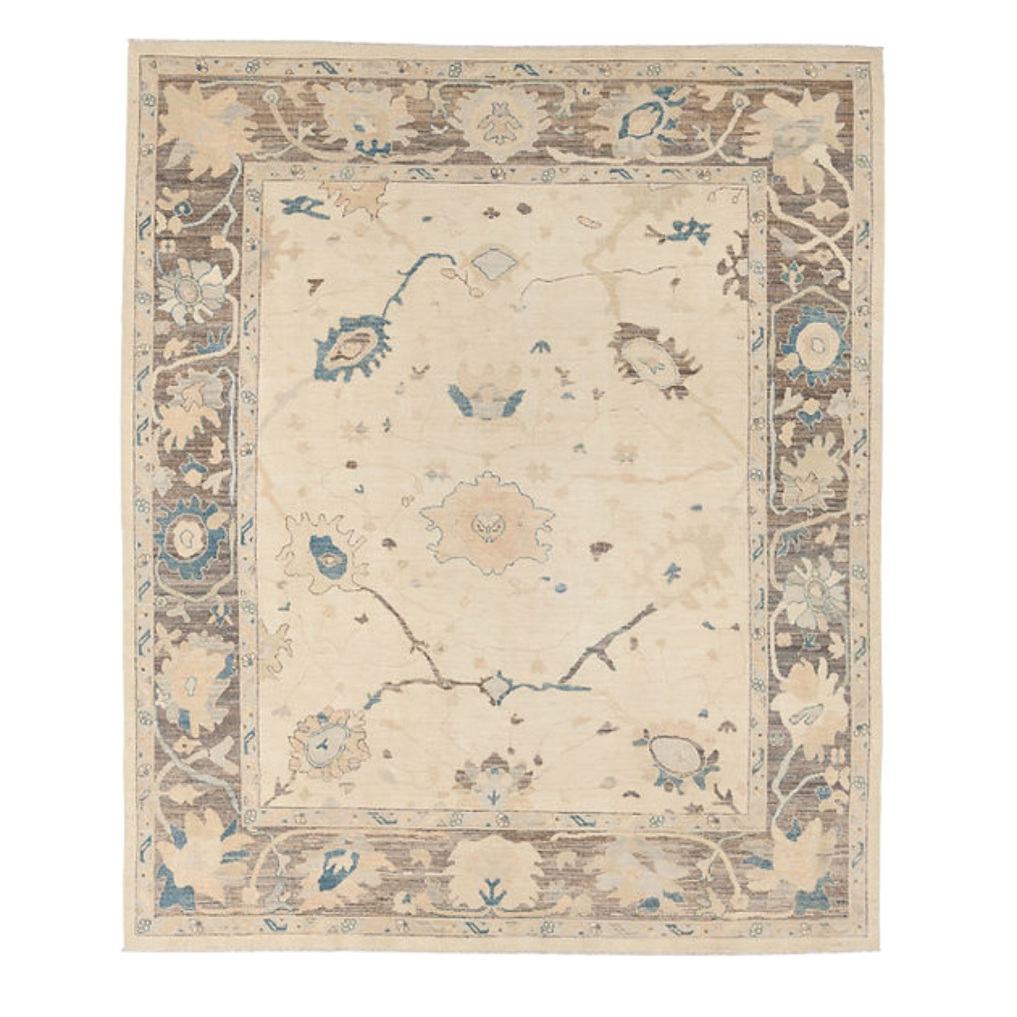 8.1 x 9.9 ft Hand Knotted Oushak Rug