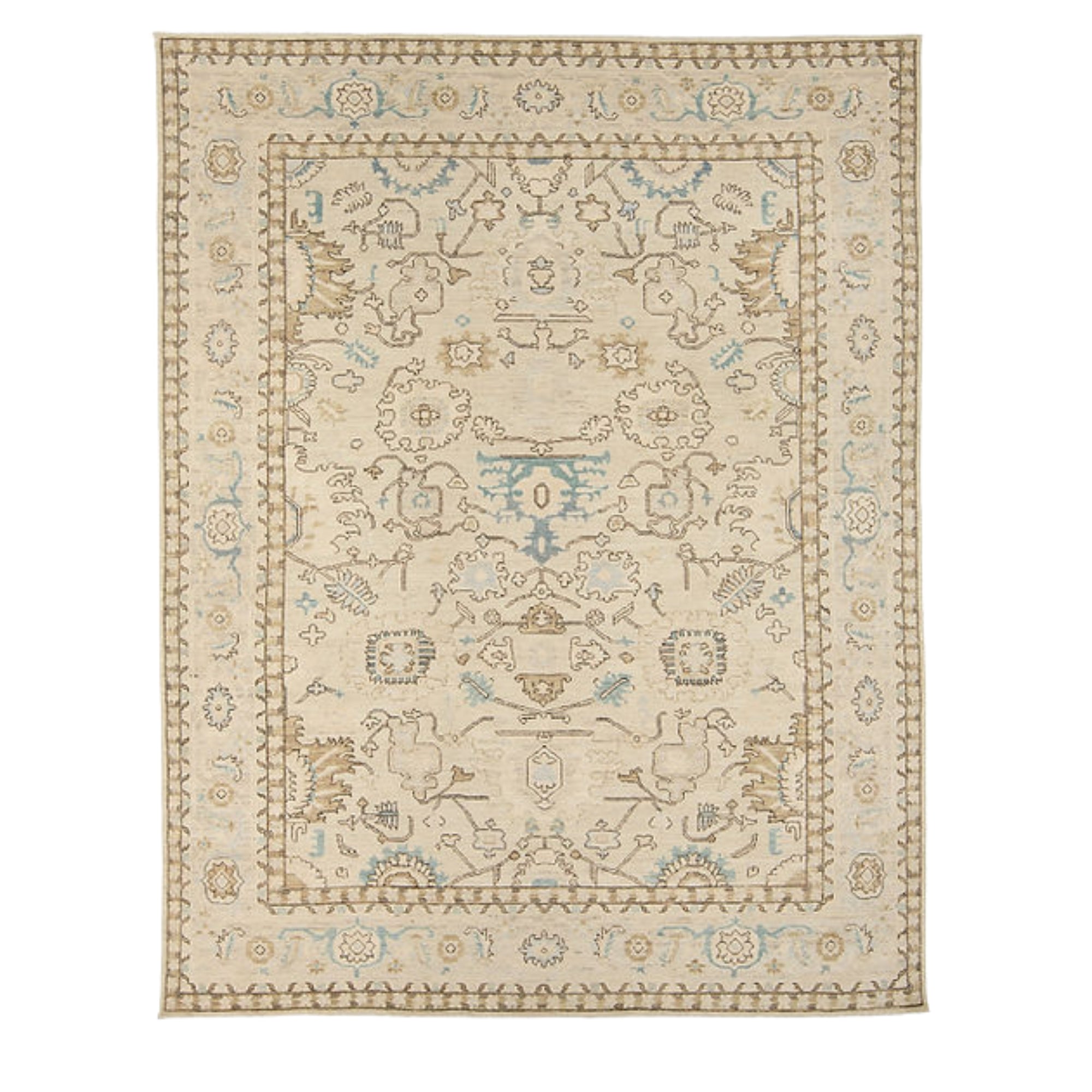 8.10 x 11.8 ft Hand Knotted Oushak Rug