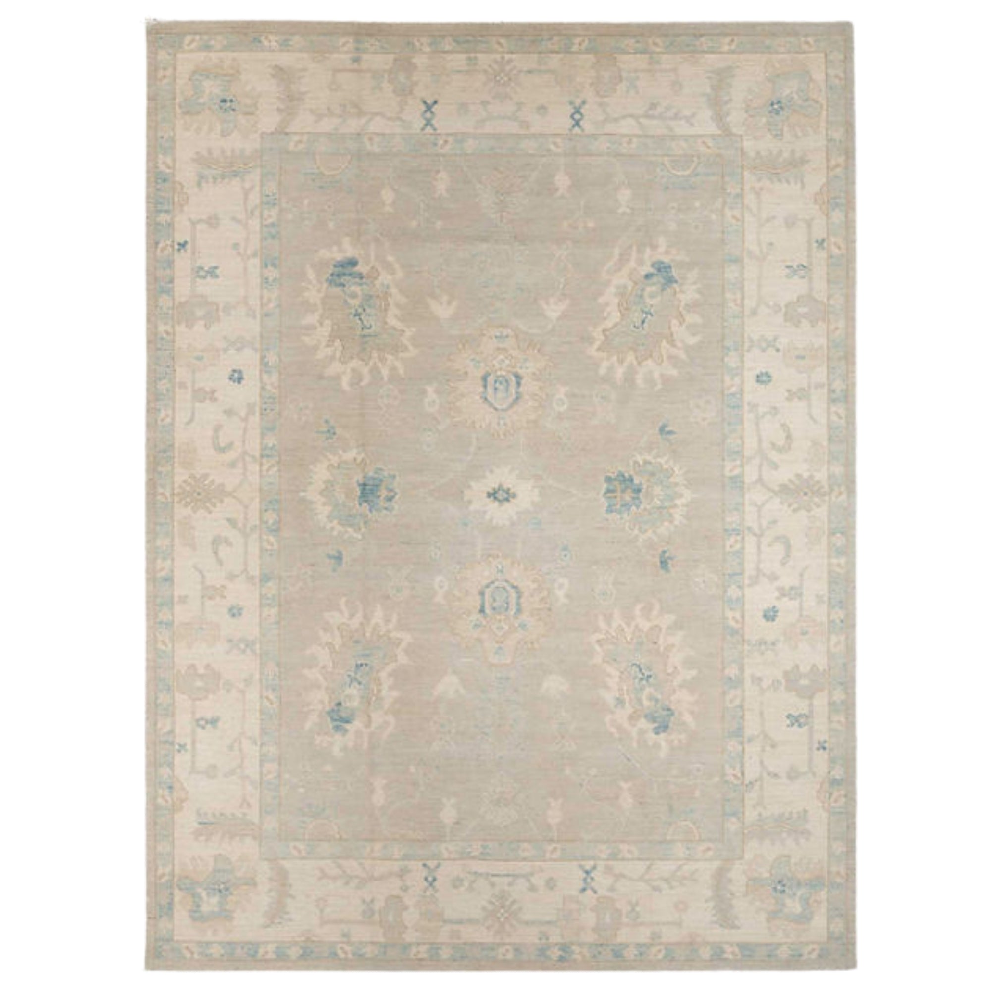 8.11 x 11.9 ft Hand Knotted Oushak Rug
