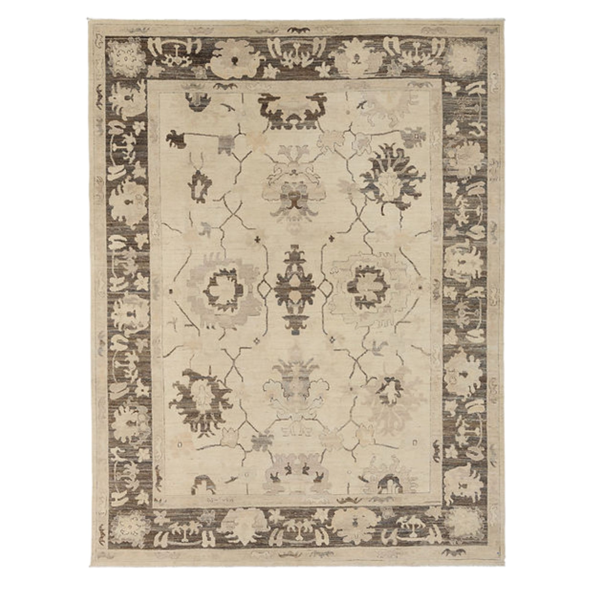 9 x 11.10 ft Hand Knotted Oushak Rug