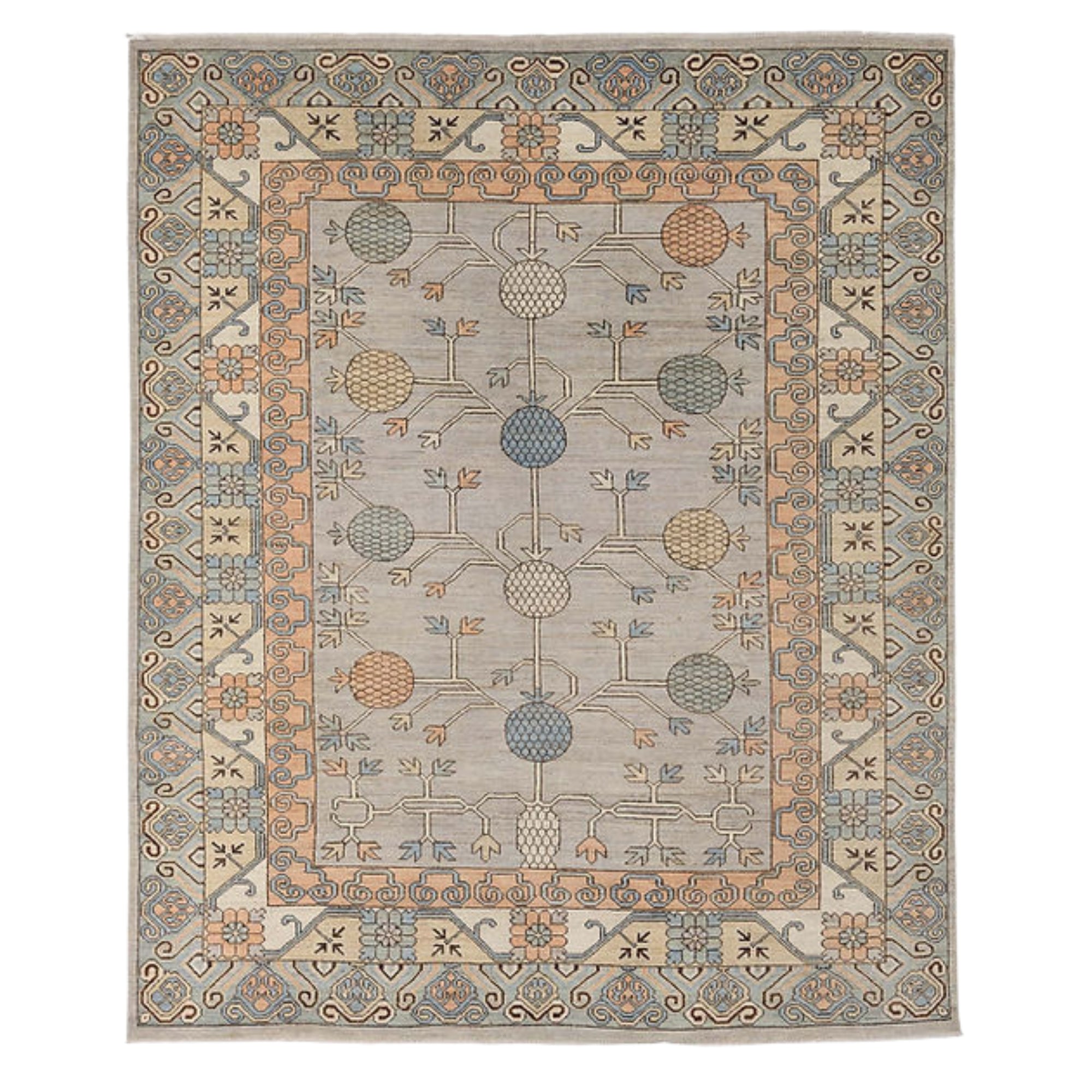 7.11 x 9.8 ft Hand Knotted Khotan Rug