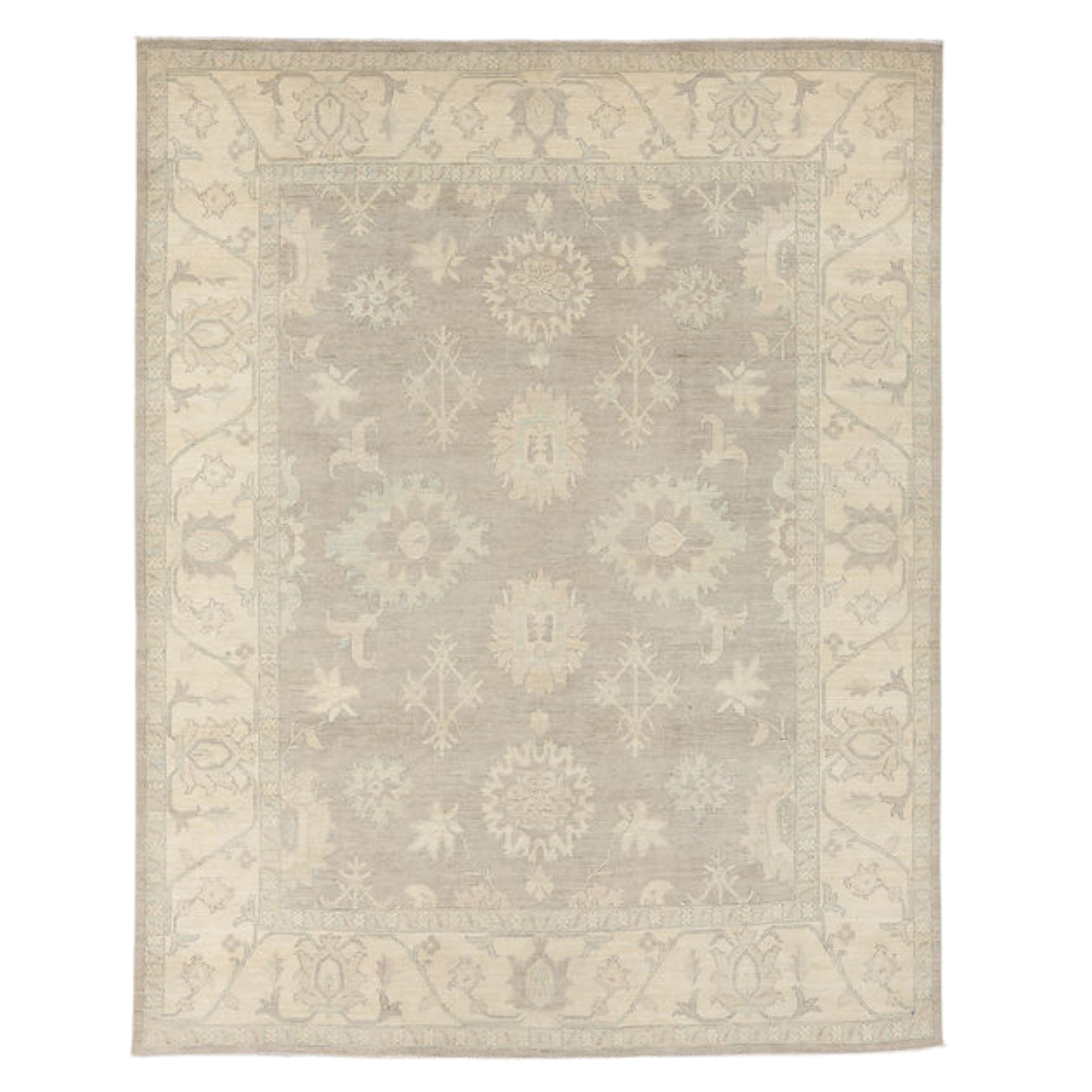 8 x 10.1 ft Hand Knotted Oushak Rug