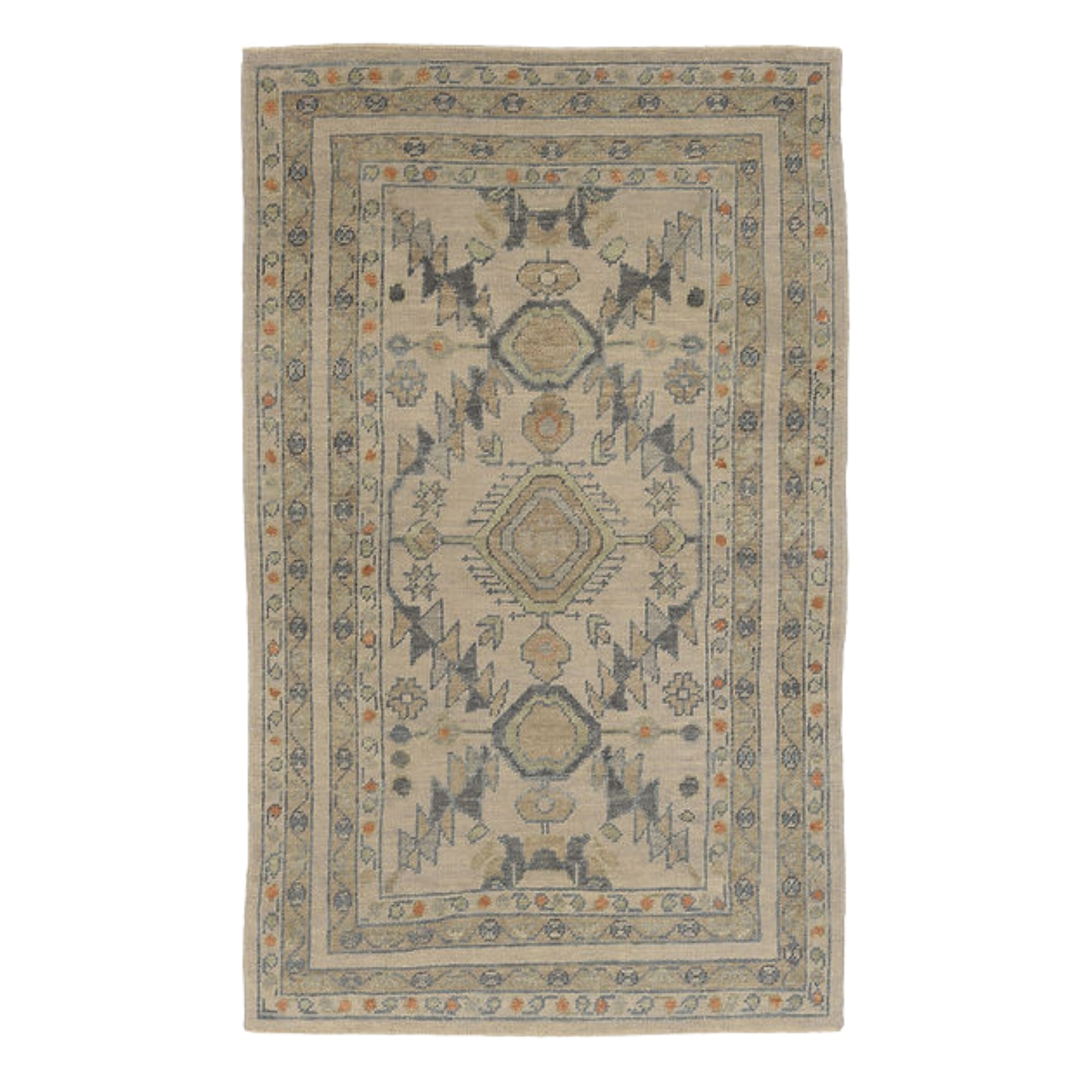 4.3 x 7.1 ft Hand Knotted Oushak Rug