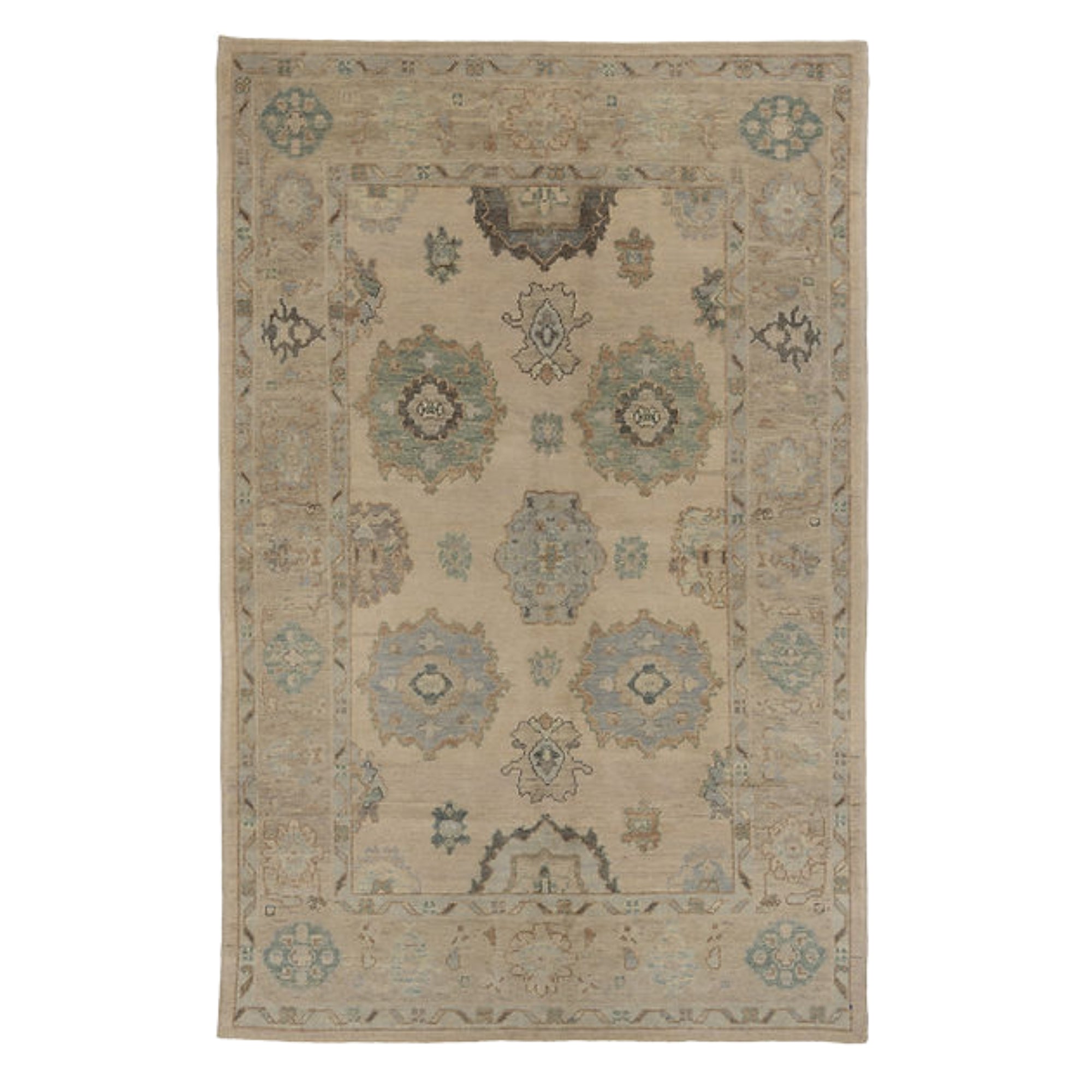 6.7 x 10.2 ft Hand Knotted Oushak Rug