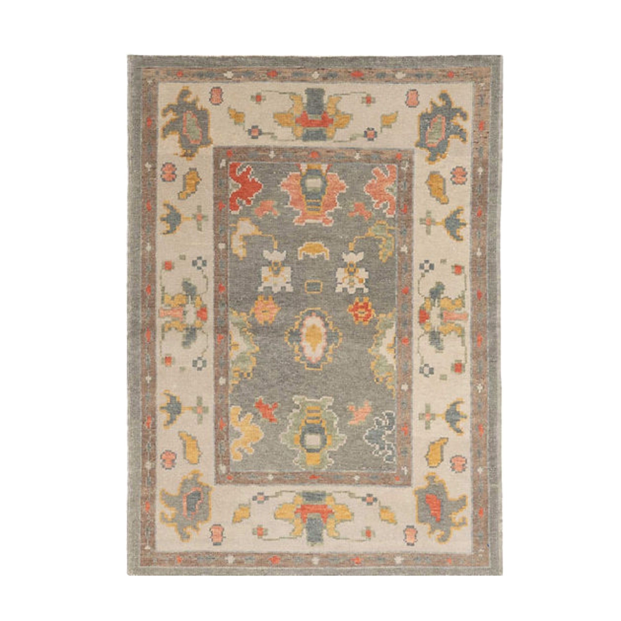 4.1 x 5.10 ft Hand Knotted Oushak Rug