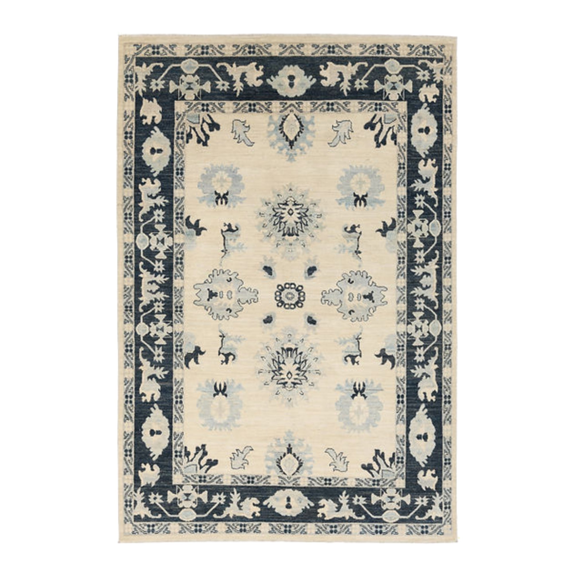 6.2 x 9.1 ft Hand Knotted Oushak Rug