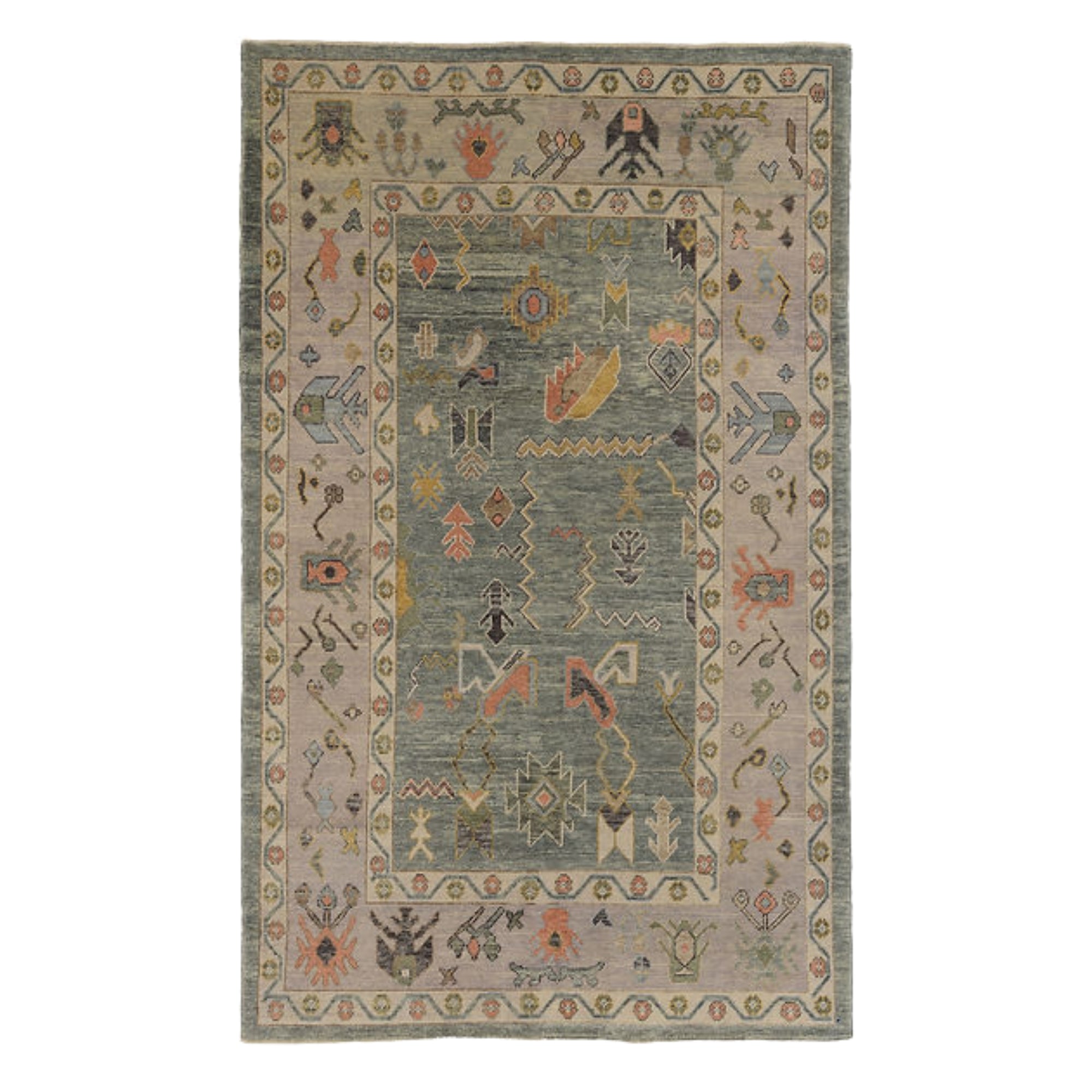 6.2 x 10.1 ft Hand Knotted Oushak Rug