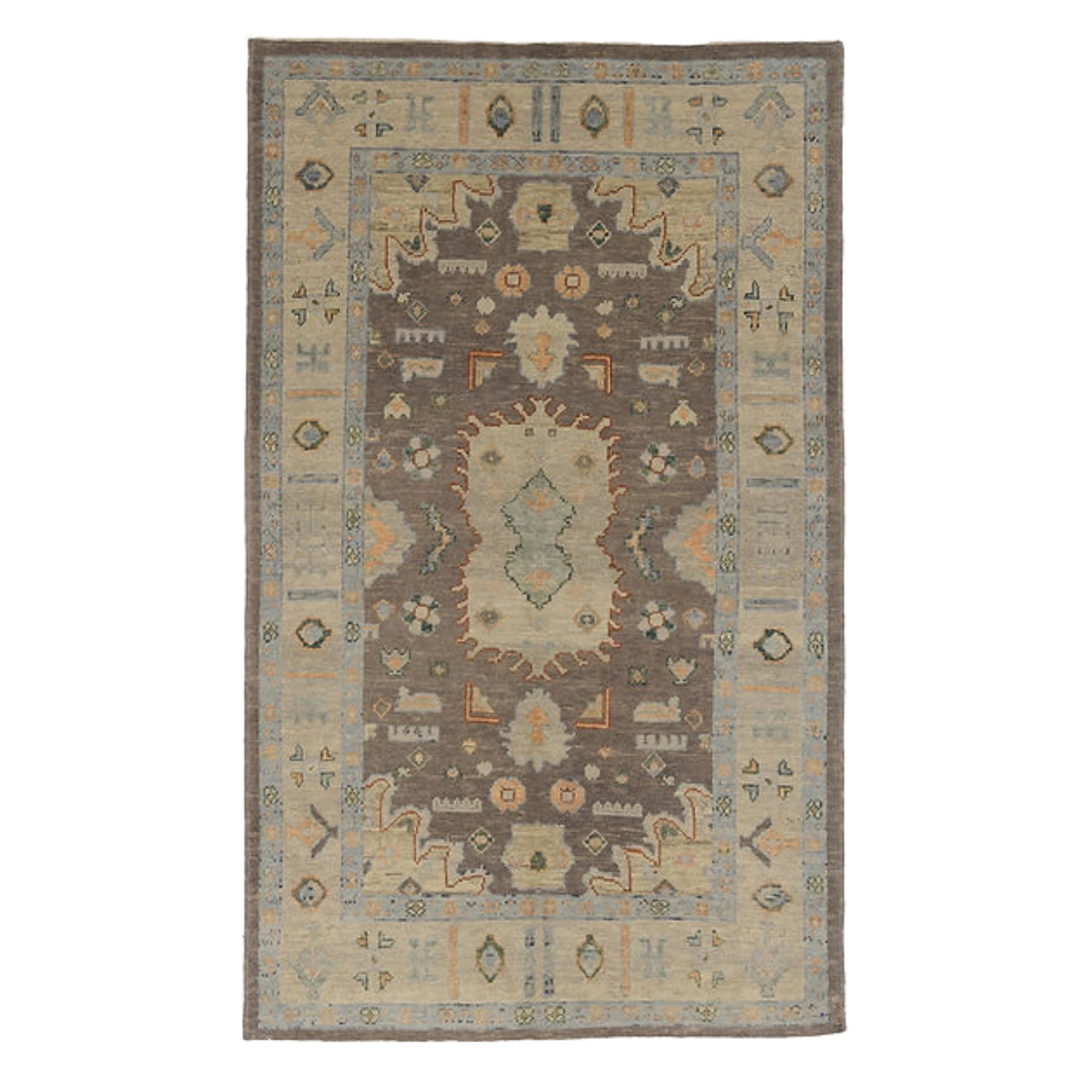 5.3 x 8.9 ft Hand Knotted Oushak Rug