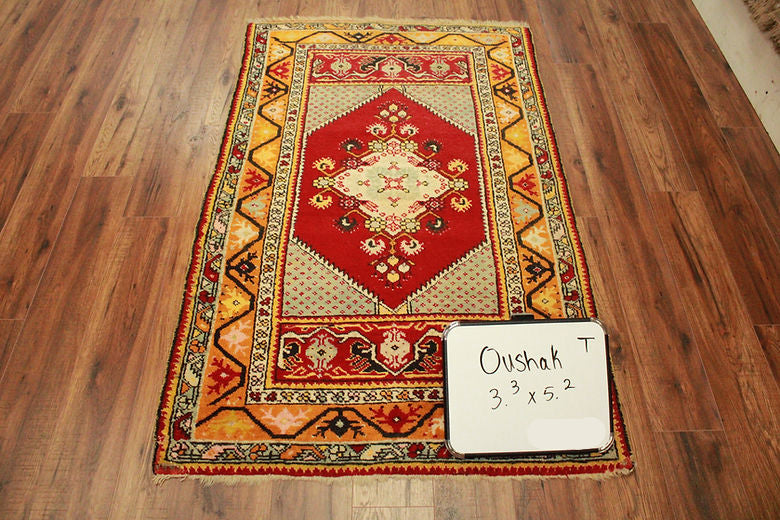3.3 x 5.2 ft Hand Knotted Turkish Oushak Rug