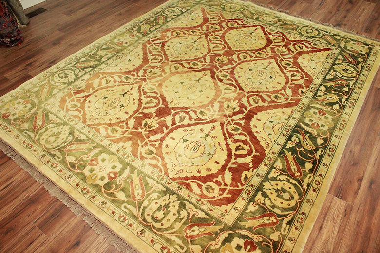 8 x 9.10 ft Hand Knotted Indian Kashan Rug