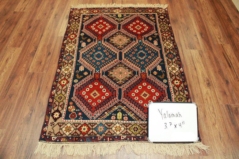 3.3 x 5 ft Hand Knotted Persian Yalamah Rug