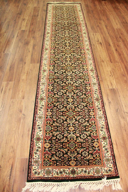 2.7 x 12 ft Hand Knotted Indian Herati Runner