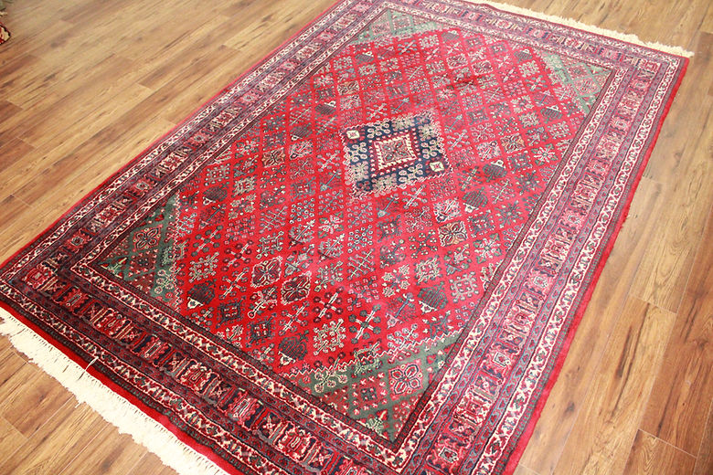 6.1 x 8.11 ft Hand Knotted Persian Abadeh Rug