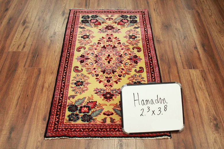 2.3 x 3.8 ft Hand Knotted Persian Hamadan Rug