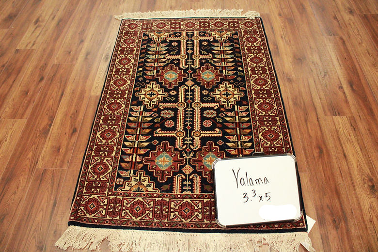 3.3 x 5 ft Hand Knotted Romanian Yalama Rug