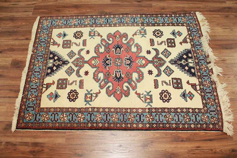 3.10 x 5.4 ft Hand Knotted Old Persian Heriz Rug