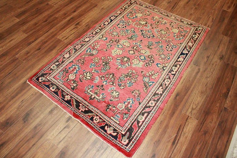 4.3 x 5.7 ft Hand Knotted Old Persian Sarouk Rug