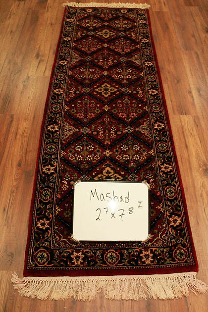 2.7 x 7.8 ft Hand Knotted Indian Mashad Runner