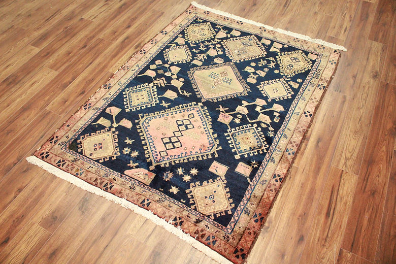 4.5 x 5.8 ft Hand Knotted Old Persian Hamadan Rug