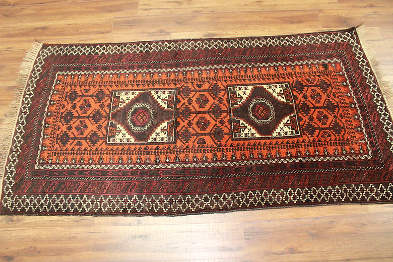 3.4 x 6.7 ft Hand Knotted Old Persian Baluch Rug