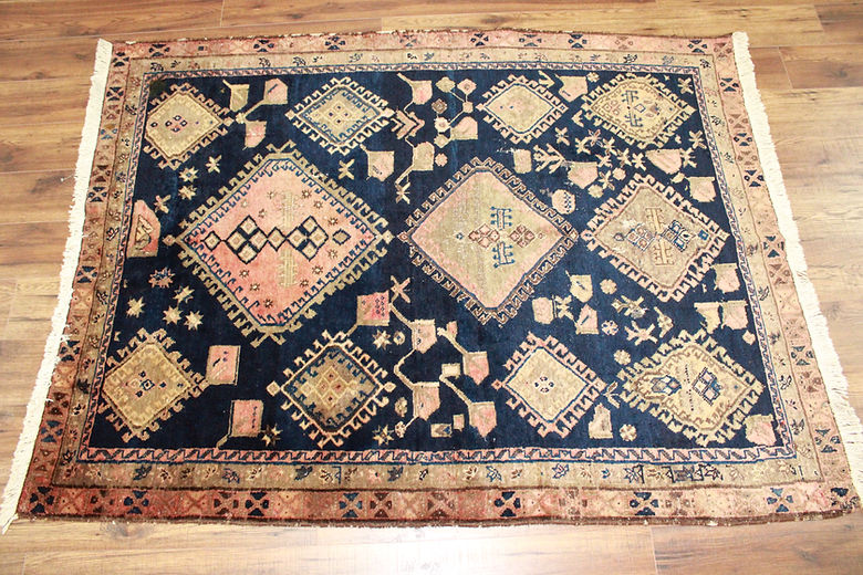 4.5 x 5.8 ft Hand Knotted Old Persian Hamadan Rug