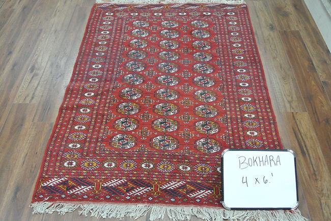 4 x 6 ft Hand Knotted Bokhara Rug