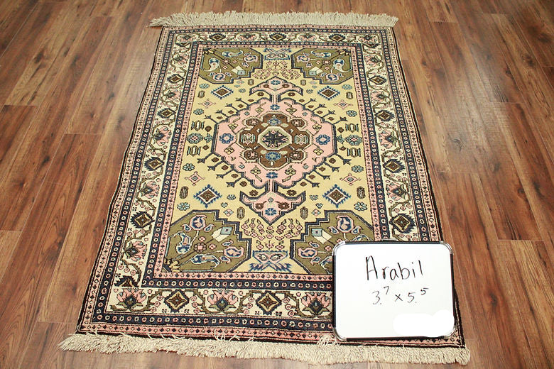 4.2 x 6.8 ft Hand Knotted Persian Arabil Rug
