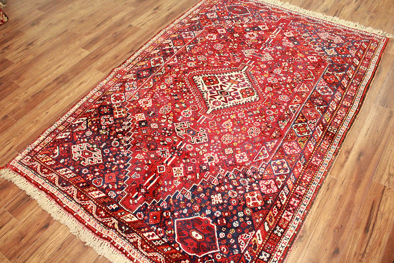 5.7 x 8.1 ft Hand Knotted Old Persian Ghashghaei Rug