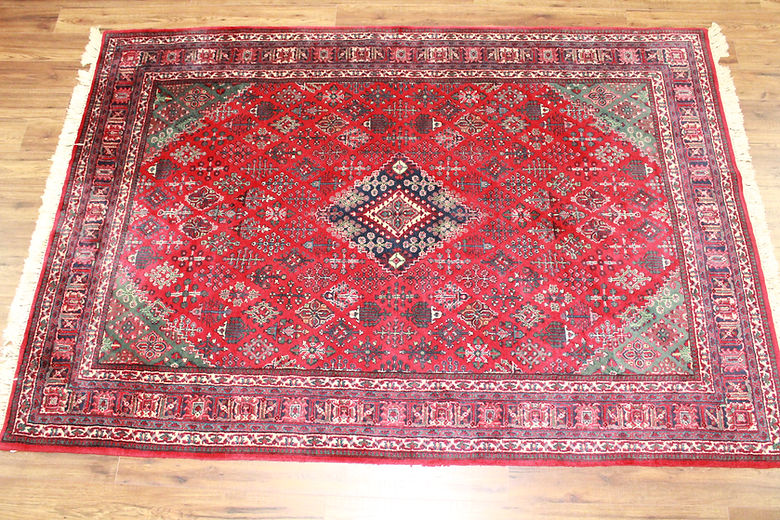 6.1 x 8.11 ft Hand Knotted Persian Abadeh Rug