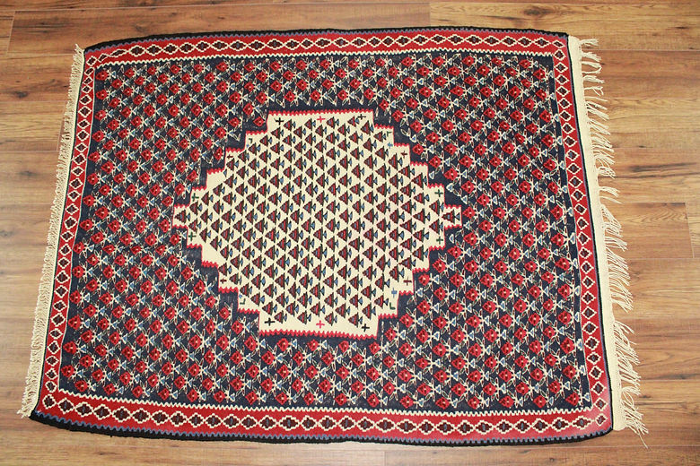 3.7 x 4.10 ft Hand Knotted Persian Kilim Rug