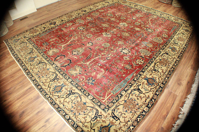 10.6 x 13.3 ft Hand Knotted Persian Tabriz Rug