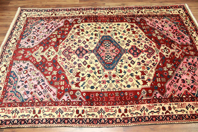 6.8 x 10 ft Hand Knotted Old Persian Bakhtiari Rug