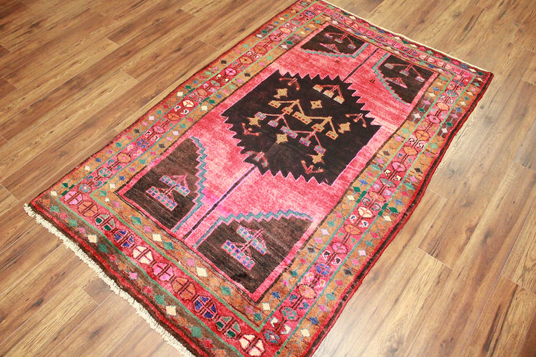 4.2 x 6.8 ft Hand Knotted Old Persian Hamadan Rug