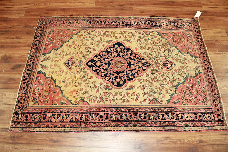 4.3 x 5.11 ft Hand Knotted Old Persian Farahan Rug