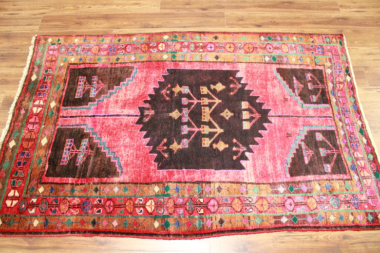 4.2 x 6.8 ft Hand Knotted Old Persian Hamadan Rug