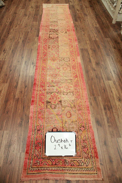 2.9 x 16.6 ft Hand Knotted Turkish Oushak Runner