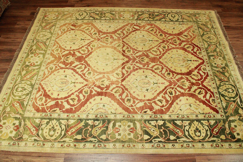 8 x 9.10 ft Hand Knotted Indian Kashan Rug