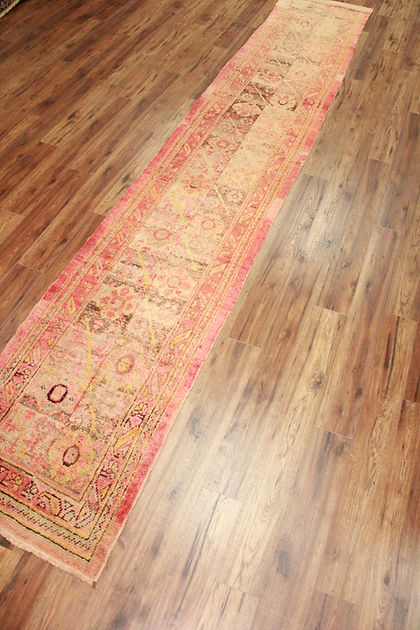 2.9 x 16.6 ft Hand Knotted Turkish Oushak Runner