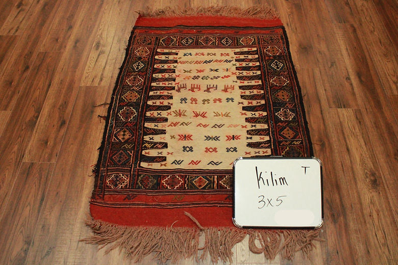 3 x 5 ft Hand Knotted Turkish Kilim Rug