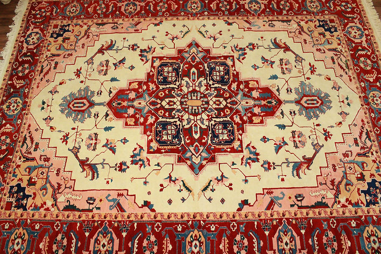 9.3 x 12 ft Hand Knotted Persian Heriz Rug