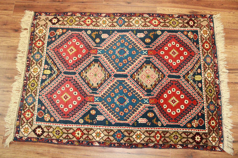 3.3 x 5 ft Hand Knotted Persian Yalamah Rug