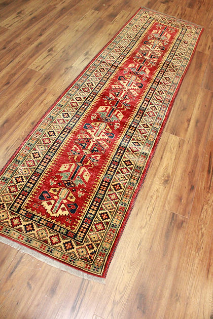 2.9 x 9.9 ft Hand Knotted Kazak Runner