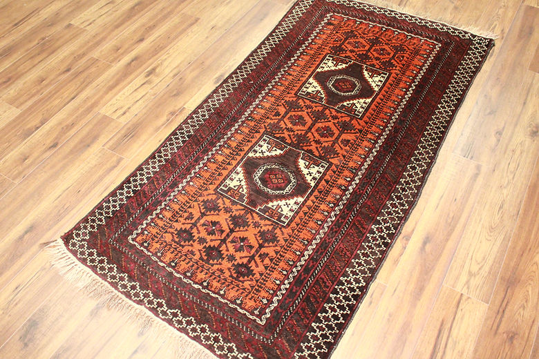 3.4 x 6.7 ft Hand Knotted Old Persian Baluch Rug