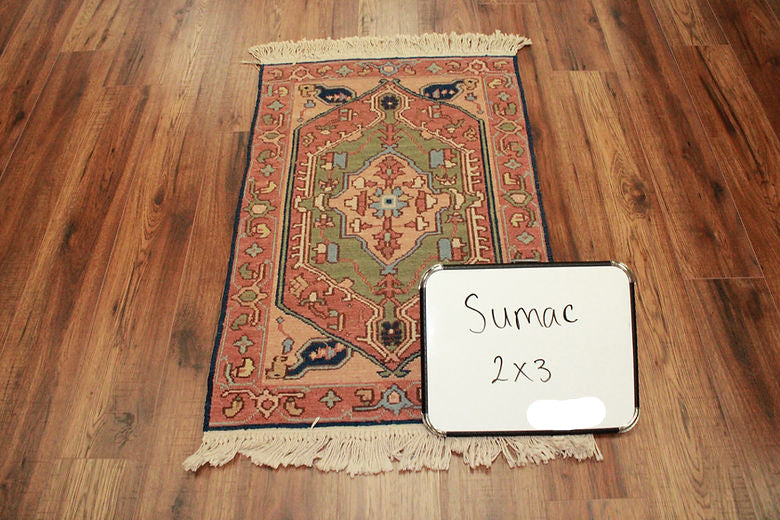 2 x 3 ft Hand Knotted Indian Sumac Rug