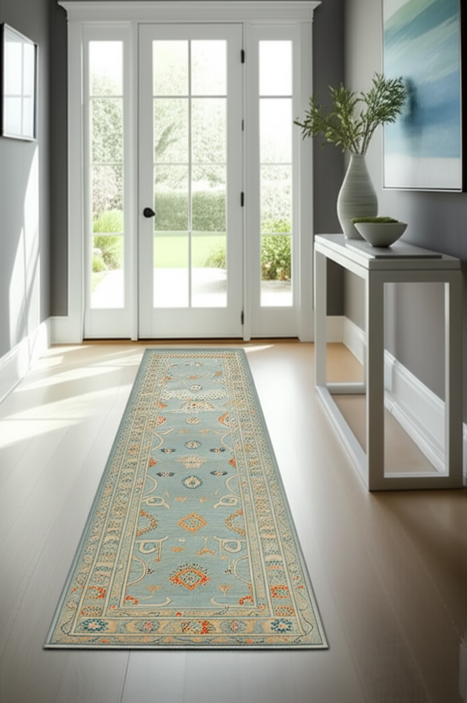 2.8 x 9.7 ft Hand Knotted Oushak Runner