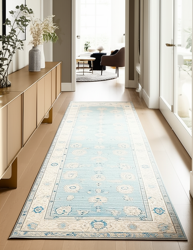 3.11 x 14.2 ft Hand Knotted Oushak Runner