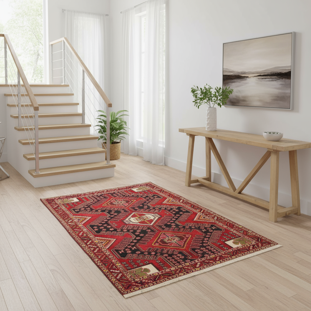 4.9 x 6.10 ft Hand Knotted Persian Hamadan Rug